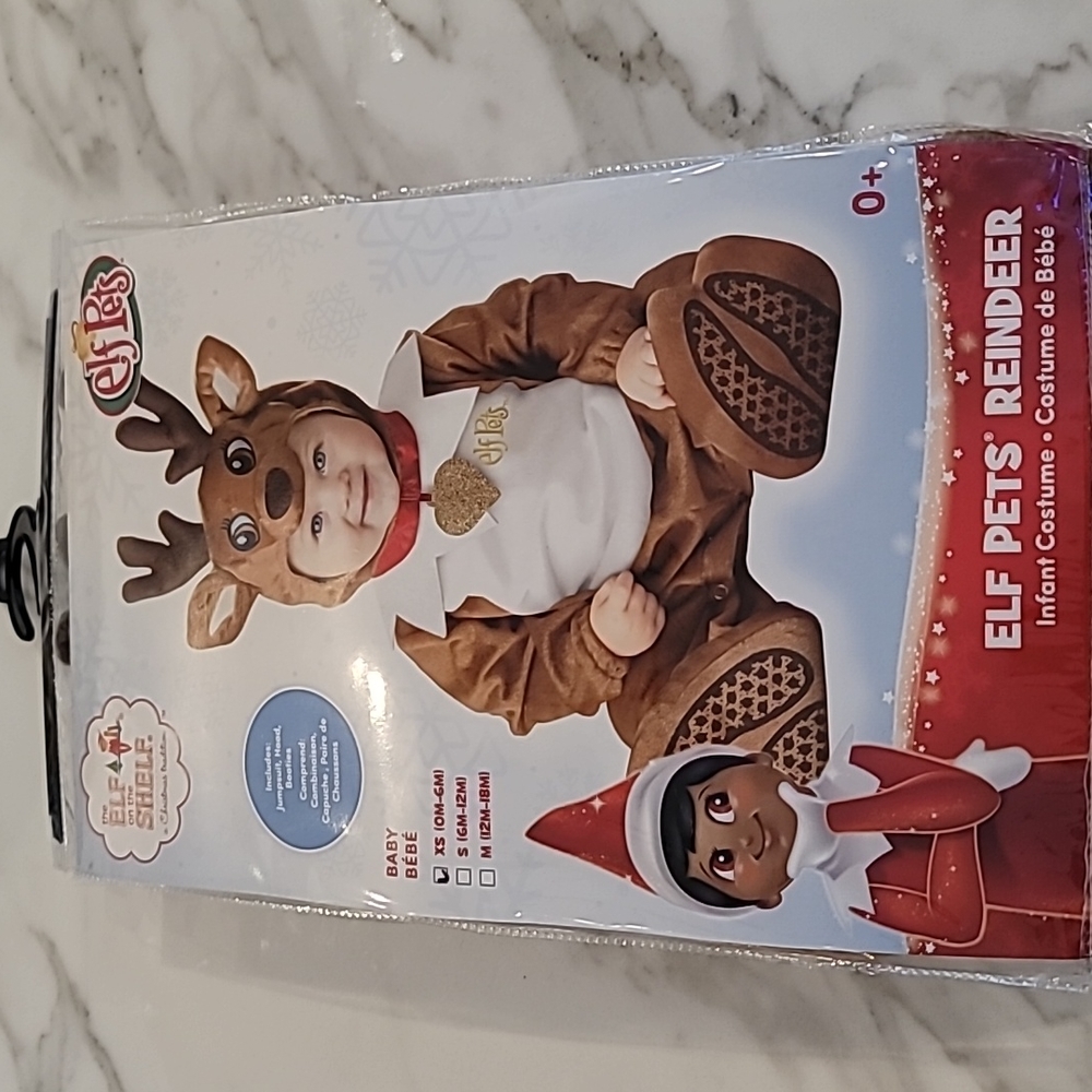 New Elf Pets Reindeer Costume 0M-6M